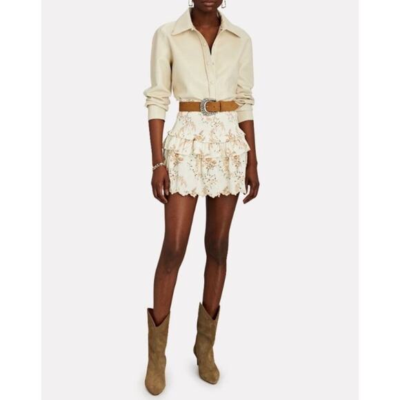 Agolde Calla Vegan Leather Collared Shirt Jacket Shacket Cream Ecru Small - Picture 5 of 14